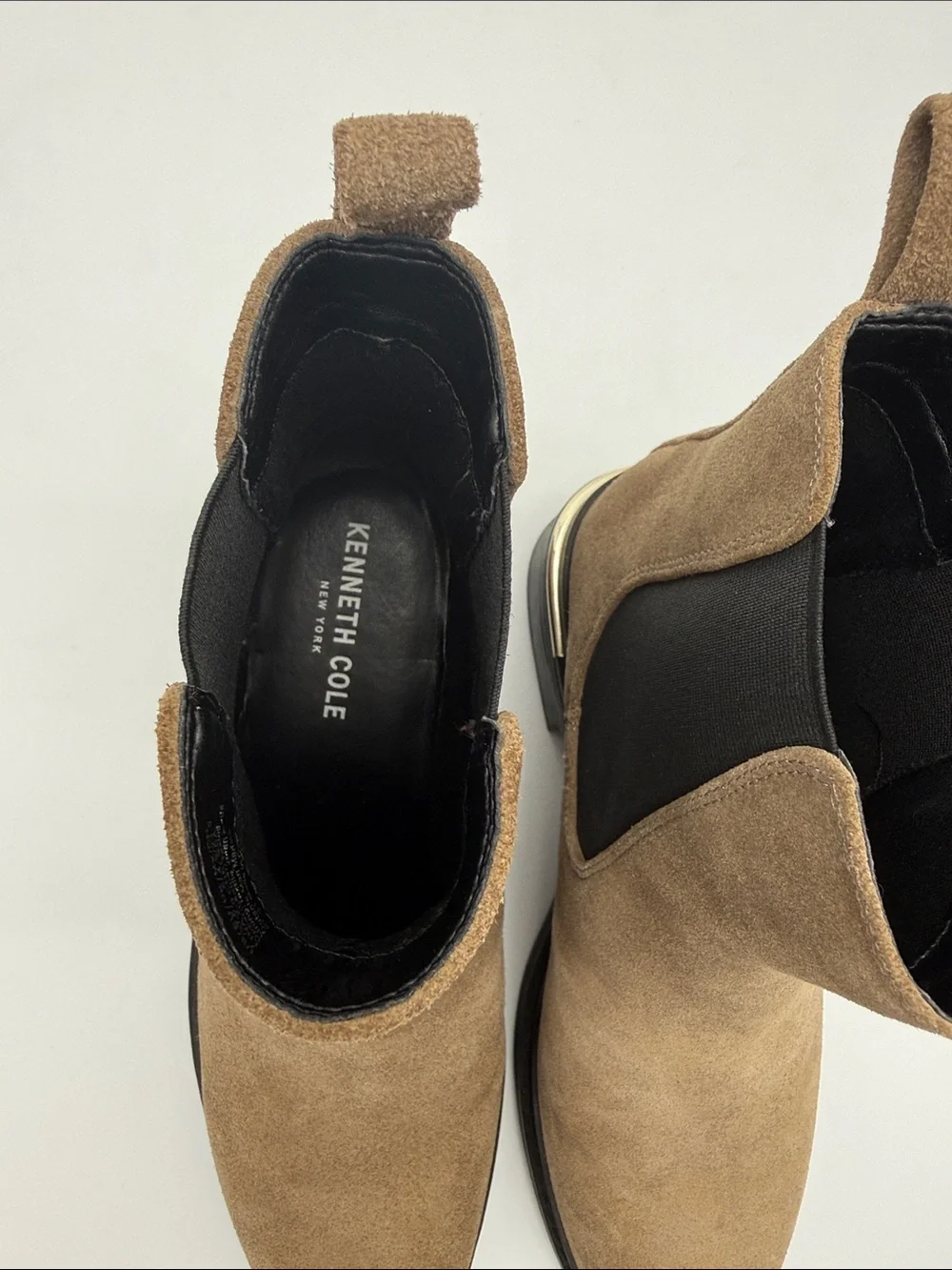 Kenneth Cole Lina 2.0 Chelsea Suede Ankle Boots Dark Taupe